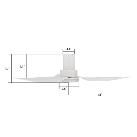 RYNA 36 inch 3 - Blade Flush Mount Smart Ceiling Fan with LED Light & Remote - LEDMyPlace