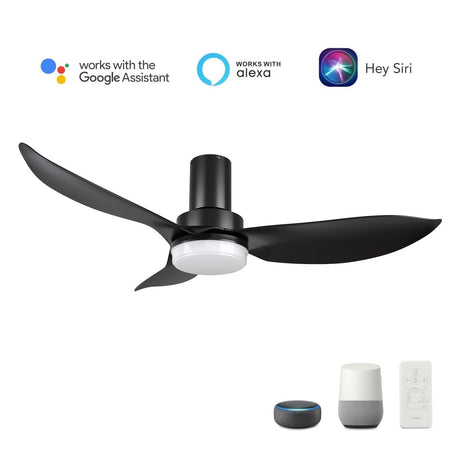 RYNA 36 inch 3 - Blade Flush Mount Smart Ceiling Fan with LED Light & Remote - LEDMyPlace
