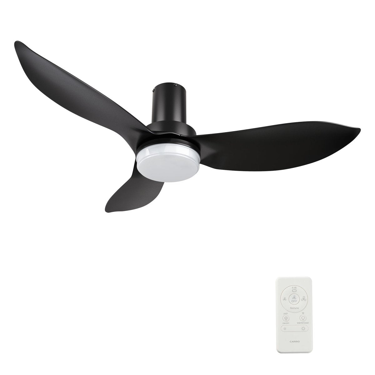 RYNA 36 inch 3 - Blade Flush Mount Smart Ceiling Fan with LED Light & Remote - LEDMyPlace