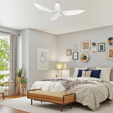 RYNA 36 inch 3 - Blade Flush Mount Smart Ceiling Fan with LED Light & Remote - LEDMyPlace
