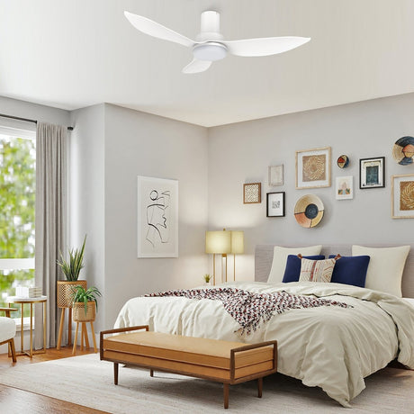 RYNA 36 inch 3 - Blade Flush Mount Smart Ceiling Fan with LED Light & Remote - LEDMyPlace