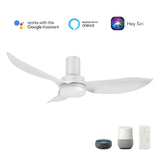 RYNA 45 inch 3 - Blade Flush Mount Smart Ceiling Fan with LED Light & Remote - LEDMyPlace