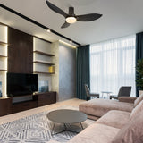 RYNA 45 inch 3 - Blade Flush Mount Smart Ceiling Fan with LED Light & Remote - LEDMyPlace