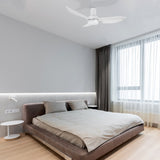 RYNA 45 inch 3 - Blade Flush Mount Smart Ceiling Fan with LED Light & Remote - LEDMyPlace