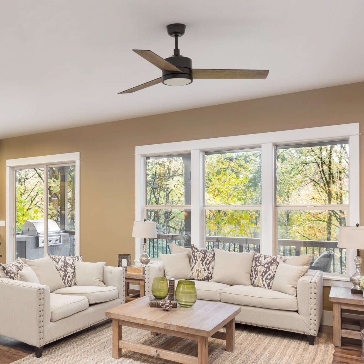 SANTANA 52 inch 3 - Blade Ceiling Fan with LED Light & Remote - LEDMyPlace