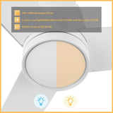 SANTANA 52 inch 3 - Blade Flush Mount Ceiling Fan with LED light & Remote - LEDMyPlace