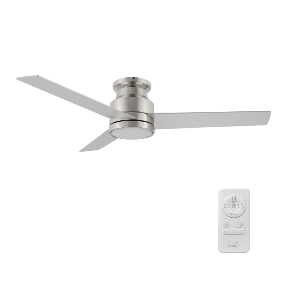 SANTANA 52 inch 3 - Blade Flush Mount Ceiling Fan with LED light & Remote - LEDMyPlace