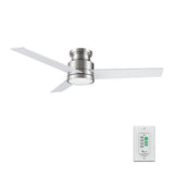 Santana 52 inch 3 blade flush mount ceiling fan with wall control white birchwood reversible blades - LEDMyPlace