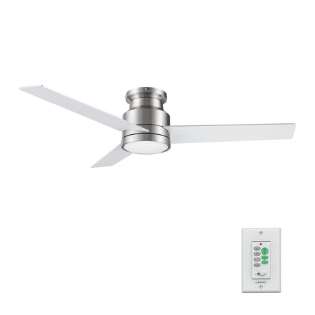 Santana 52 inch 3 blade flush mount ceiling fan with wall control white birchwood reversible blades - LEDMyPlace