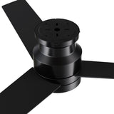 Santana 52 inch 3 blade flush mount ceiling fan with wall control white birchwood reversible blades - LEDMyPlace