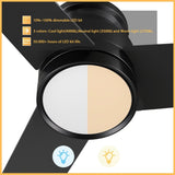 Santana 52 inch 3 blade flush mount ceiling fan with wall control white birchwood reversible blades - LEDMyPlace