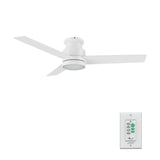 Santana 52 inch 3 blade flush mount ceiling fan with wall control white birchwood reversible blades - LEDMyPlace