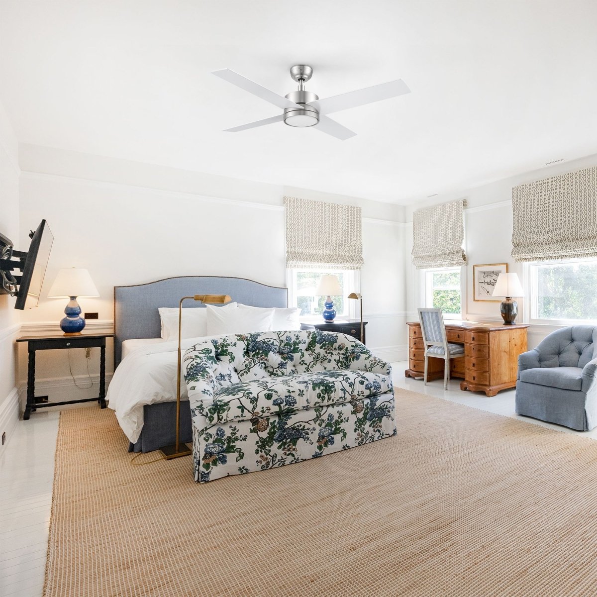 SANTANA 52 inch 4 - Blade Ceiling Fan with LED Light & Remote - LEDMyPlace