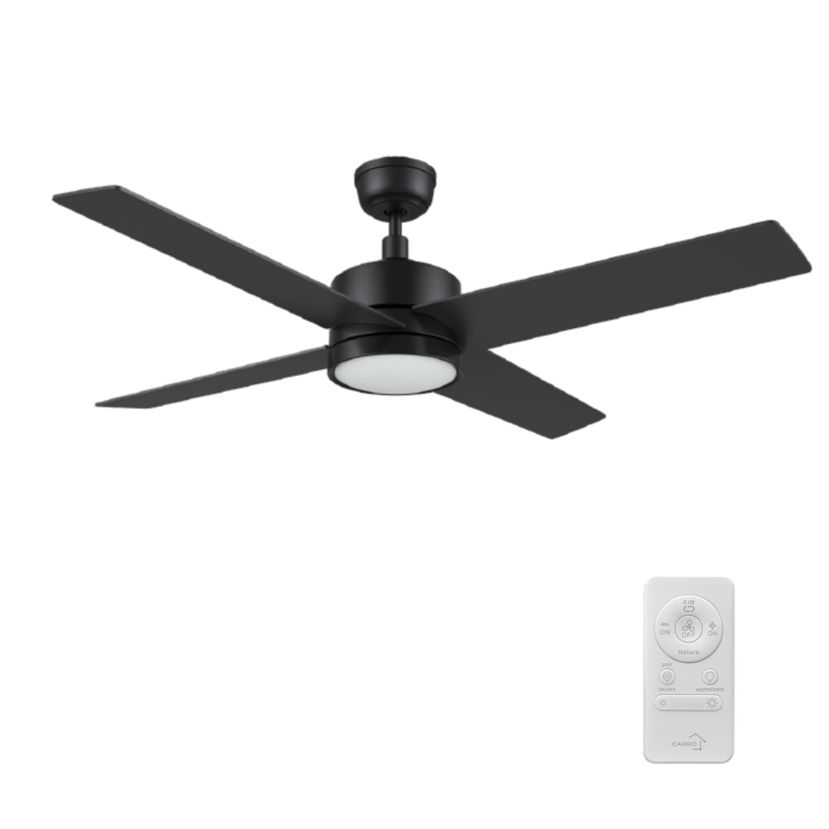 SANTANA 52 inch 4 - Blade Ceiling Fan with LED Light & Remote - LEDMyPlace