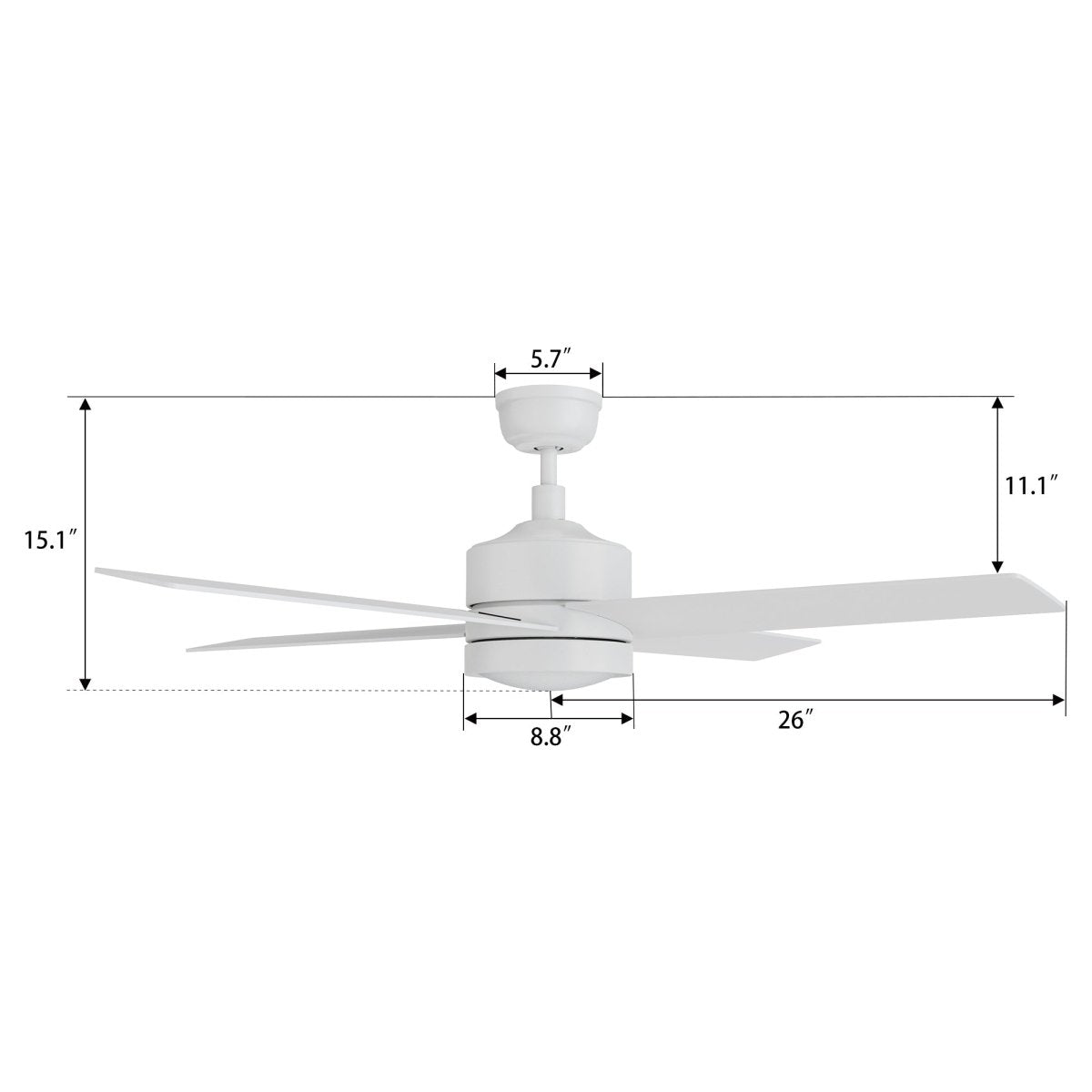 SANTANA 52 inch 4 - Blade Ceiling Fan with LED Light & Remote - LEDMyPlace