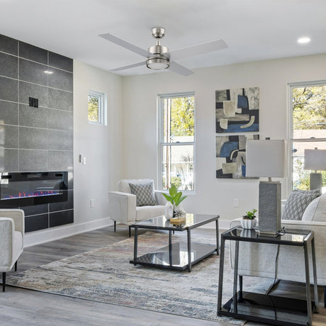 SANTANA 52 inch 4 - Blade Ceiling Fan with LED Light & Wall Control - LEDMyPlace