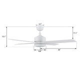 SANTANA 52 inch 4 - Blade Ceiling Fan with LED Light & Wall Control - LEDMyPlace