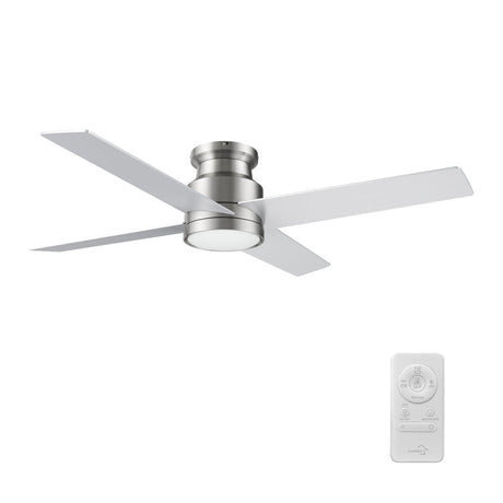 SANTANA 52 inch 4 - Blade Flush Mount Ceiling Fan with LED Light & Remote - LEDMyPlace