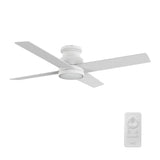 SANTANA 52 inch 4 - Blade Flush Mount Ceiling Fan with LED Light & Remote - LEDMyPlace