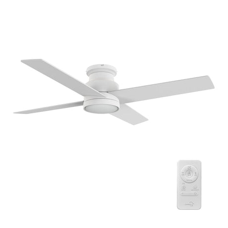 SANTANA 52 inch 4 - Blade Flush Mount Ceiling Fan with LED Light & Remote - LEDMyPlace