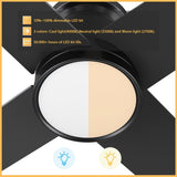 SANTANA 52 inch 4 - Blade Flush Mount Ceiling Fan with LED Light & Remote - LEDMyPlace