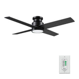 SANTANA 52 inch 4 - Blade Flush Mount Ceiling Fan with LED Light & Wall Control - LEDMyPlace