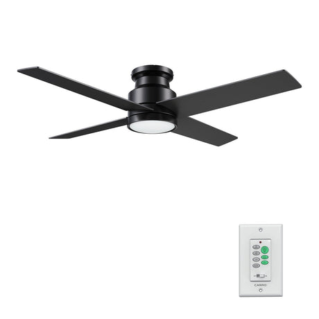 SANTANA 52 inch 4 - Blade Flush Mount Ceiling Fan with LED Light & Wall Control - LEDMyPlace