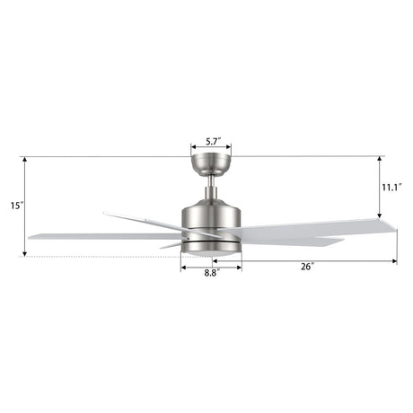 SANTANA 52 inch 5 - Blade Ceiling Fan with LED Light & Remote - LEDMyPlace