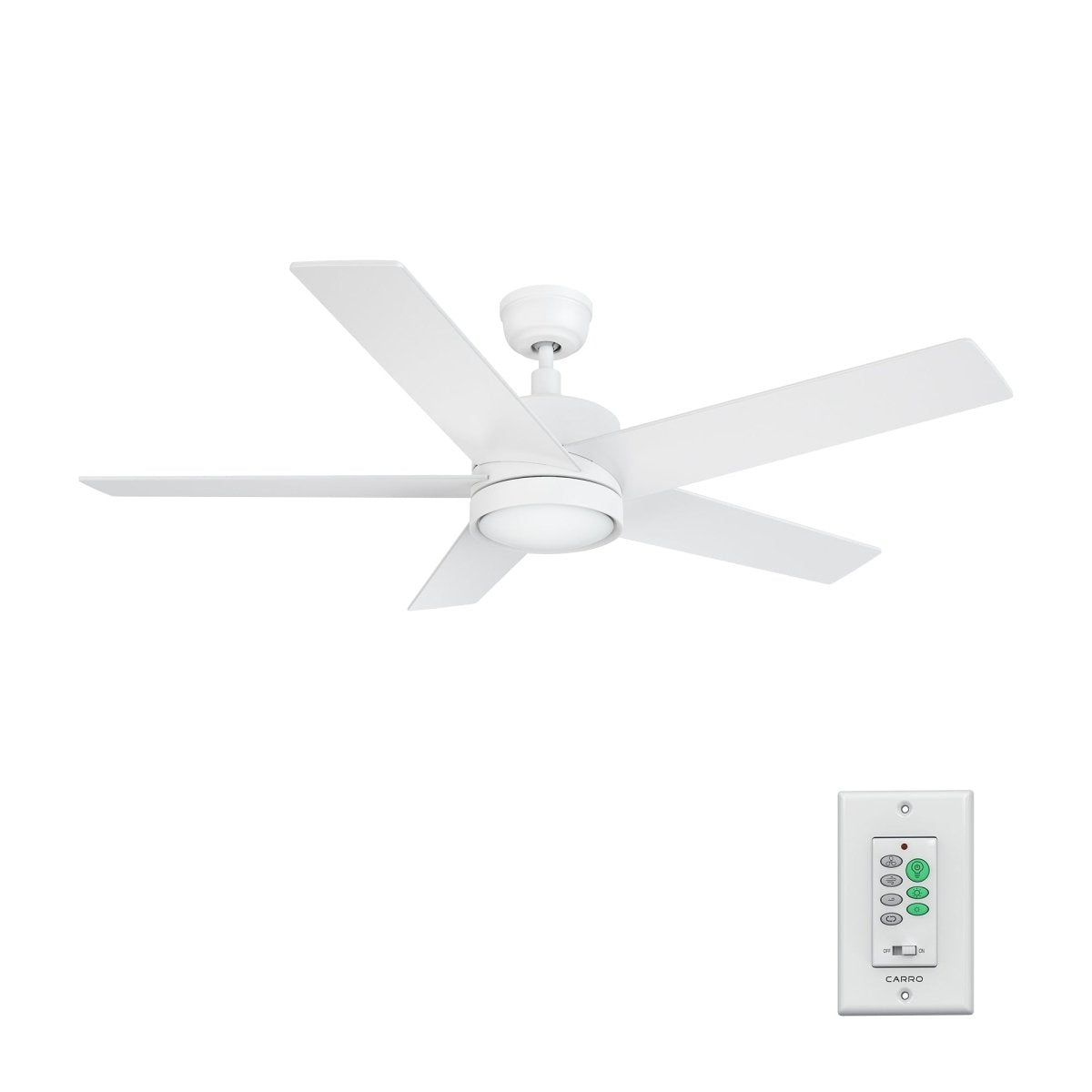 SANTANA 52 inch 5 - Blade Ceiling Fan with LED Light & Wall Control - LEDMyPlace