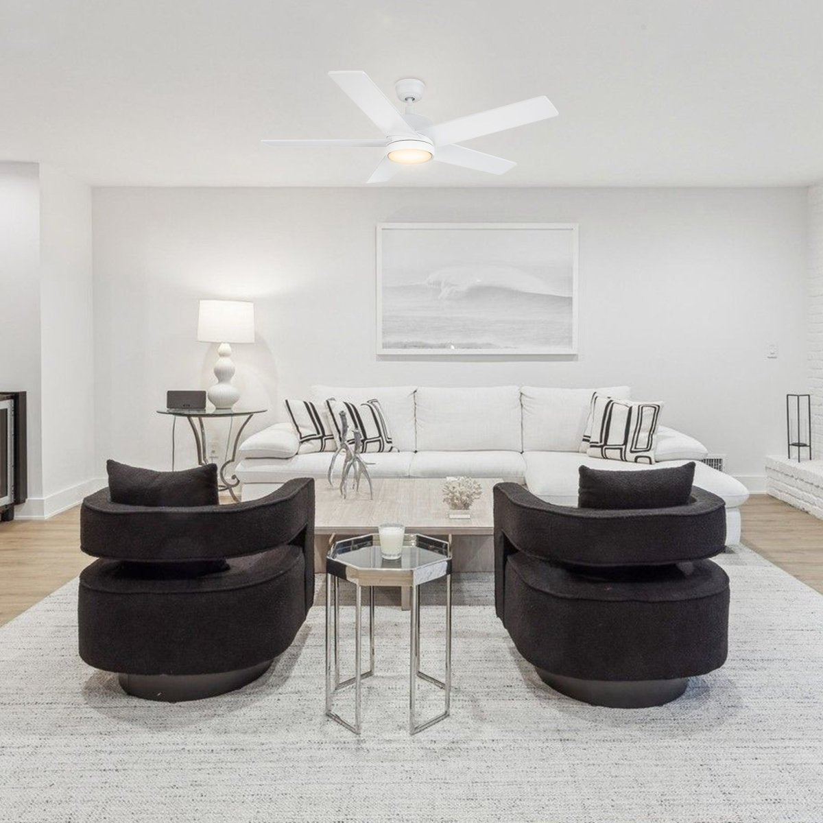 SANTANA 52 inch 5 - Blade Ceiling Fan with LED Light & Wall Control - LEDMyPlace