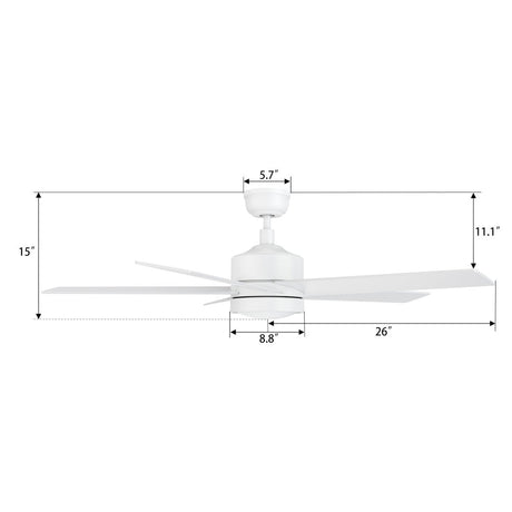 SANTANA 52 inch 5 - Blade Ceiling Fan with LED Light & Wall Control - LEDMyPlace