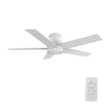 SANTANA 52 inch 5 - Blade Flush Mount Ceiling Fan with LED Light & Remote - LEDMyPlace