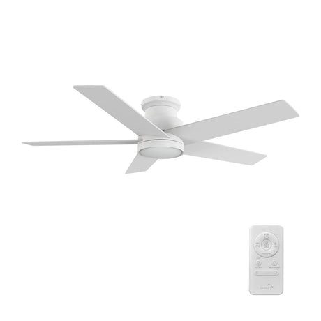 SANTANA 52 inch 5 - Blade Flush Mount Ceiling Fan with LED Light & Remote - LEDMyPlace