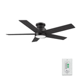 SANTANA 52 inch 5 - Blade Flush Mount Ceiling Fan with LED Light & Wall Control - LEDMyPlace