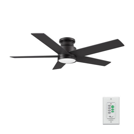 SANTANA 52 inch 5 - Blade Flush Mount Ceiling Fan with LED Light & Wall Control - LEDMyPlace