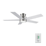 SANTANA 52 inch 5 - Blade Flush Mount Ceiling Fan with LED Light & Wall Control - LEDMyPlace