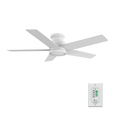 SANTANA 52 inch 5 - Blade Flush Mount Ceiling Fan with LED Light & Wall Control - LEDMyPlace