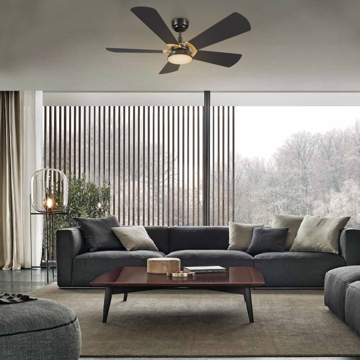 SAVILI 52 inch 5 - Blade Smart Ceiling Fan with LED Light & Remote Control - LEDMyPlace