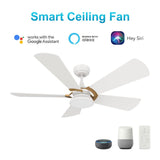 SAVILI 52 inch 5 - Blade Smart Ceiling Fan with LED Light & Remote Control - LEDMyPlace
