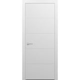 Modern Wood Interior Door with Hardware | Planum 0770 Painted White Matte | Single Panel Frame Trims | Bathroom Bedroom Sturdy Doors