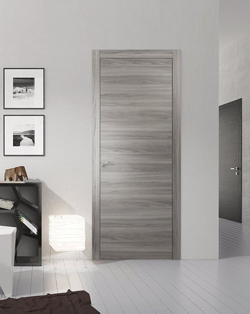 Modern Solid Interior Door with Handle | Planum 0010 Ginger Ash | Single Regural Panel Frame Trims | Bathroom Bedroom Sturdy Doors