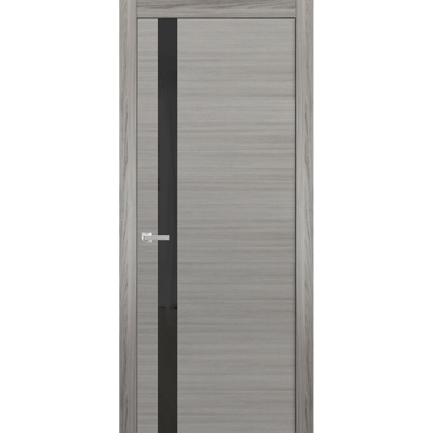 Solid Interior French | Planum 0040 Grey Ash | Single Regular Panel Frame Trims Handle | Bathroom Bedroom Sturdy Doors