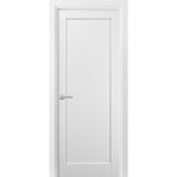 Pantry Kitchen Door with Hardware | Quadro 4111 White Silk | Single Panel Frame Trims | Bathroom Bedroom Sturdy Doors