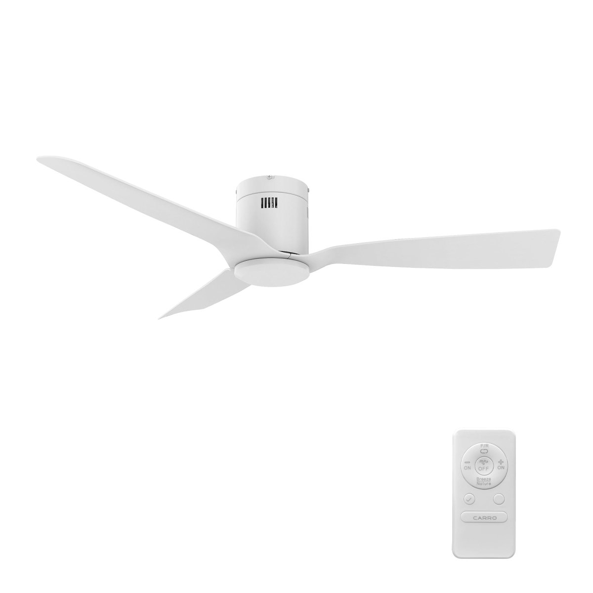 SKARA 52 inch 3 - Blade Flush Mount No Light Ceiling Fan with Remote - LEDMyPlace