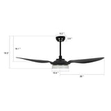 Icebreaker 52" In. 3 Blade Smart Ceiling Fan with Dimmable LED Light Kit Works with Remote Control, Wi-Fi apps and Voice control via Google Assistant/Alexa/Siri