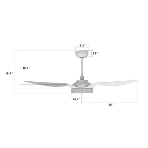 Icebreaker 52" In. 3 Blade Smart Ceiling Fan with Dimmable LED Light Kit Works with Remote Control, Wi-Fi apps and Voice control via Google Assistant/Alexa/Siri