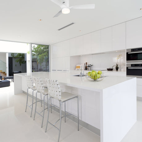 SPEZIA 48 inch 3 - Blade Flush Mount Smart Ceiling Fan with LED Light & Remote - LEDMyPlace