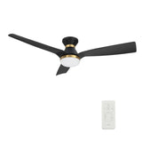 SPEZIA 52 inch 3 - Blade Flush Mount Best Smart Ceiling Fan with LED Light & Remote - LEDMyPlace
