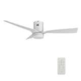 SPEZIA 52 inch 3 - Blade Flush Mount Smart Ceiling Fan with LED Light & Remote - LEDMyPlace
