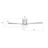 SPEZIA 52 inch 3 - Blade Flush Mount Smart Ceiling Fan with LED Light & Remote - LEDMyPlace